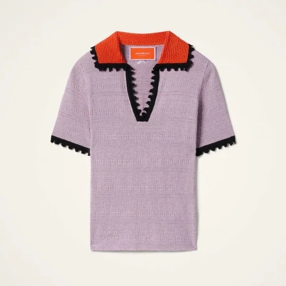 LA DoubleJ Lilac and Orange Knit Top - Picture 2 of 4